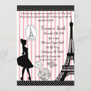 Sweet 16 Paris Passport Roze & Zwart Kaart