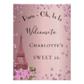 Sweet 16 Paris zielig roze eiffeltoren welkom Perfect Poster (Voorkant)