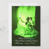 SWEET 16 PARTIJ, EMERALD GREEN BLACK DAMASK KAART (Voorkant)