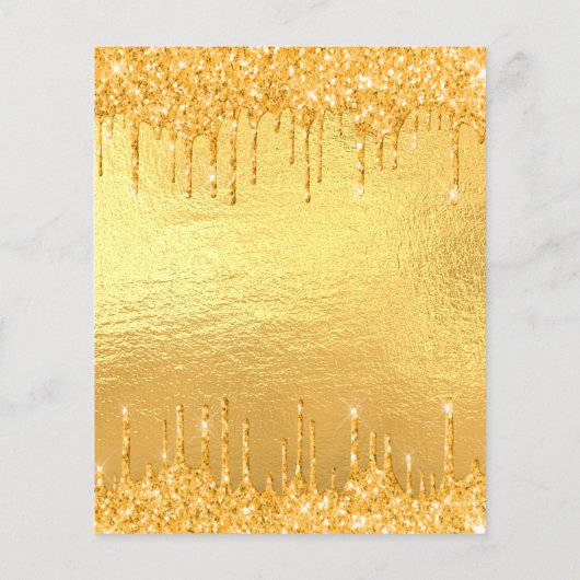 Sweet 16 partij goud glitter drip uitnodiging (Achterkant)