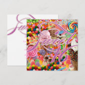 Sweet 16 Partij nodigt Snoep Roze glitter uit Kaart (Voorkant / Achterkant)
