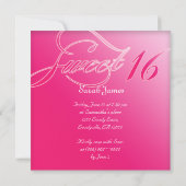 Sweet 16 Partij nodigt Snoep roze uit Kaart (Achterkant)