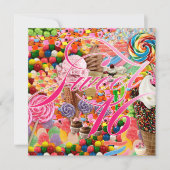 Sweet 16 Partij nodigt Snoep roze uit Kaart (Voorkant)
