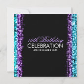 Sweet 16 Partij sparen de Datum Blauwgroen Paars Kaart (Achterkant)