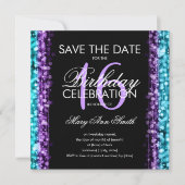 Sweet 16 Partij sparen de Datum Blauwgroen Paars Kaart (Voorkant)