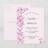 Sweet 16-partijenbloemen botanisch briefkaart (Voorkant / Achterkant)