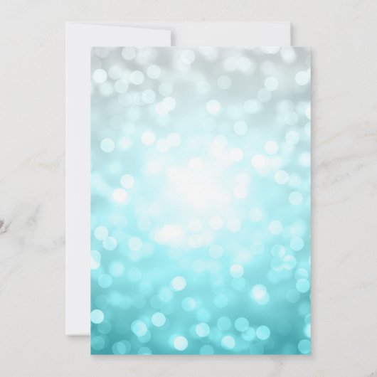 Sweet 16-partijenzilver Blauwgroen glitterlichten Save The Date (Achterkant)