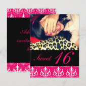 Sweet 16-partijuitnodigingen kaart (Voorkant / Achterkant)