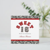 Sweet 16-partijuitnodigingen kaart (Staand voorkant)
