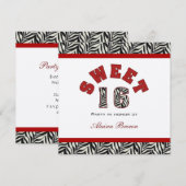 Sweet 16-partijuitnodigingen kaart (Voorkant / Achterkant)