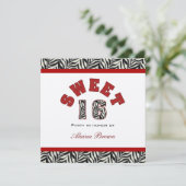 Sweet 16-partijuitnodigingen kaart (Staand voorkant)