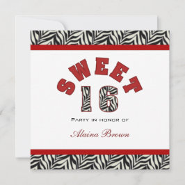 Sweet 16-partijuitnodigingen kaart