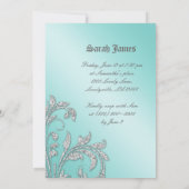 Sweet 16 party Afstudeerder Glitter Leaves Mint Gr Kaart (Achterkant)