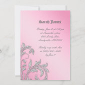 Sweet 16 party Afstudeerder Glitter Leaves Pink Kaart (Achterkant)