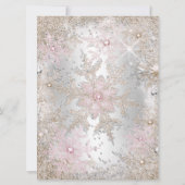 Sweet 16 Party Beige roze Silver Winter Wonderland Kaart (Achterkant)