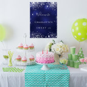 Sweet 16 party blue zilveren glitter sparkle Welko Poster