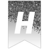 Sweet 16 Party, Chic Black Glitter & 4 foto's Vlaggetjes (Tweede vlag)