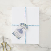 Sweet 16 Party Dusty Blue Silver Gown Floral Cadeaulabel (Met Touw)