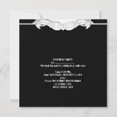 Sweet 16 Party Elegant Black White Leopard Kaart (Achterkant)