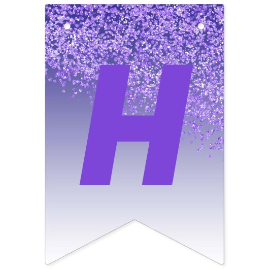 Sweet 16 Party, Falling Paarse Glitter & 4 foto's Vlaggetjes (Tweede vlag)