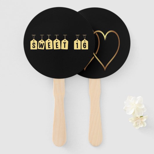 Sweet 16 Party Fan Handwaaier (Voorkant en achterkant)