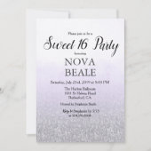 Sweet 16 Party Glitter Lavendel Uitnodiging (Voorkant)