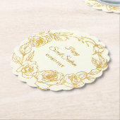Sweet 16 Party Goud Roos Ivoor Wit Kartonnen Onderzetters (Gekanteld)