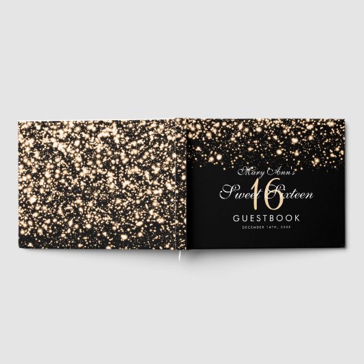 Sweet 16 Party Guestbook Midnight Glam Gold Gastenboek (Volledig)