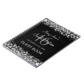 Sweet 16 Party Guestbook Party Sparkles Silver Notitieboek (Linkerzijde)