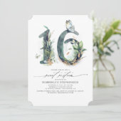 Sweet 16 Party Invitation - Groen en Goud Kaart (Staand voorkant)