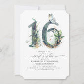 Sweet 16 Party Invitation - Groen en Goud Kaart (Voorkant)