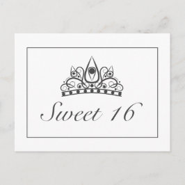 Sweet 16 Party Kroon Aankondiging Uitnodiging