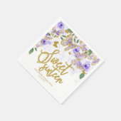Sweet 16 Party Napkins Paarse Butterfly Floral Servet (Hoek)