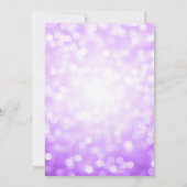 Sweet 16 Party Paarse Glitter Lights Save The Date (Achterkant)