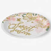 Sweet 16 Party Paper Bord Blush Butterfly Floral (Gekanteld)