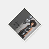 Sweet 16 Party Papier servet grijs zwart (Hoek)