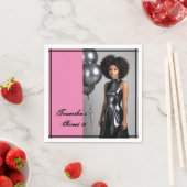 Sweet 16 Party Papier servet Roze Zwart (Insitu)