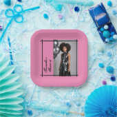 Sweet 16 Party Papier servet Roze Zwart Papieren Bordje (Feest)