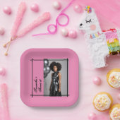 Sweet 16 Party Papier servet Roze Zwart Papieren Bordje (Feest)