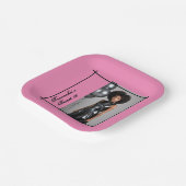 Sweet 16 Party Papier servet Roze Zwart Papieren Bordje (Gebogen)