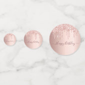 Sweet 16 party roos gold glitter druppelt roze confetti (Achterkanten)