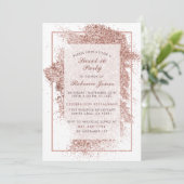 Sweet 16 Party Roos Gold Glitter & Elegant Script Kaart (Staand voorkant)