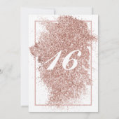 Sweet 16 Party Roos Gold Glitter & Elegant Script Kaart (Achterkant)