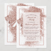 Sweet 16 Party Roos Gold Glitter & Elegant Script Kaart (Voorkant / Achterkant)
