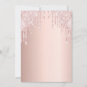 Sweet 16 party roos gouden roze druppels kaart (Achterkant)