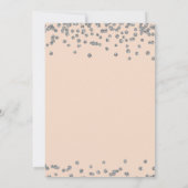 Sweet 16 Party Silver & Blush Glitter Confetti Kaart (Achterkant)