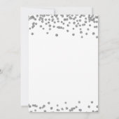 Sweet 16 Party Silver & White Glitter Confetti Kaart (Achterkant)