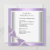 Sweet 16 Party Sweet Sixteen Lila White Kaart (Achterkant)