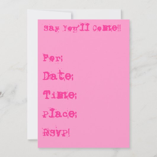 Sweet 16 party! Uitnodigingen (Achterkant)