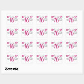 Sweet 16 Party Vierkante Sticker (Vel)